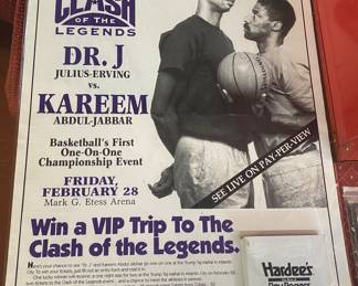 Kareem vs. Dr. J Clash Hardees/Roy Rogers Display