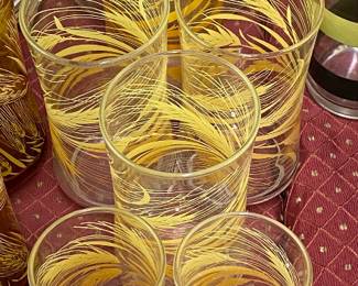 Golden Harvest Pitcher and Glass Set