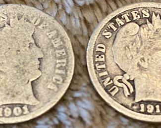 Two Barber Dimes