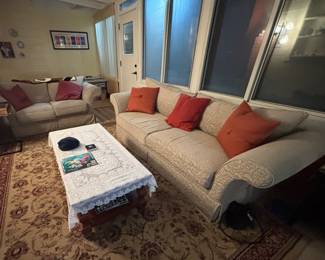 Entire living set couch, love seat, table