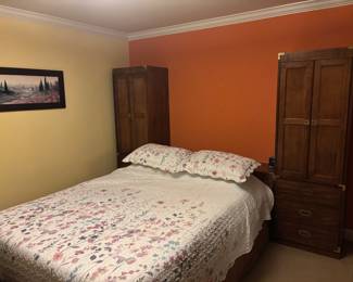 Queen size bed and storage units for