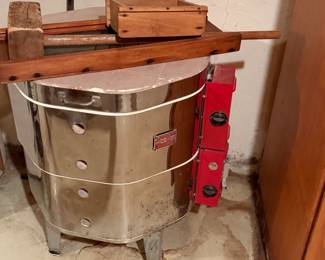Great pictures from the day we got the keys! Our clients Mom was a bit of a renaissance woman! She dabbled in everything INCLUDING pottery! Here is her KILN! More on this after we get the research done!