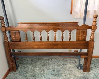 Things are starting to come together! Here is a great full size wooden headboard with frame!