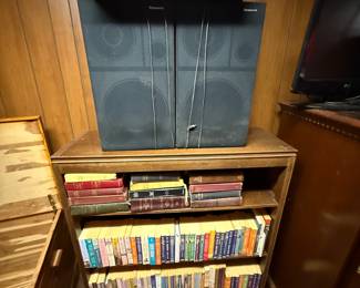 More books and terrific Panasonic stereo system on top