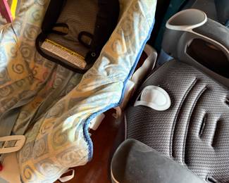 A baby seat and a child booster seat