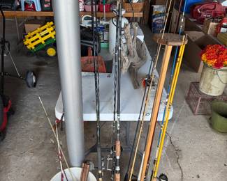 Lots of full-size fishing poles
