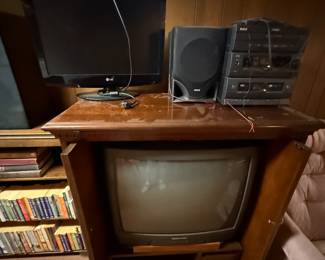 A great TV and TV cabinet for the basement