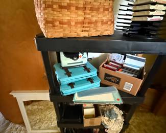 This room has lots of scrapbooking and all kinds of craft items