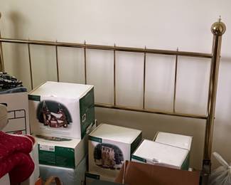 Great pictures from the day we got the keys! This is a three bedroom house and each bedroom is filed with a kinds of great things! Here is a beautiful brass bed, and clearly some great Dept. 56 pieces! Many a re retired!