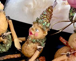 DEPT 56 WALNUT ORNAMENTS.