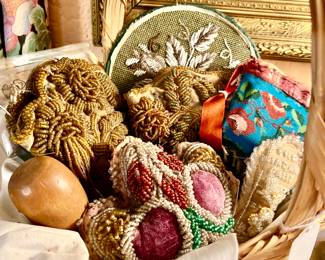 IROQUOIS BEADED ANTIQUE PILLOWS.