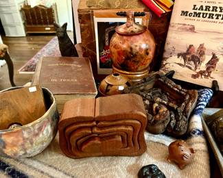 BOOKS, POTTERY, WOOD CARVINGS!