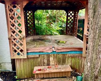 THE HOT TUB IS FOR SALE WITH GAZEBO.