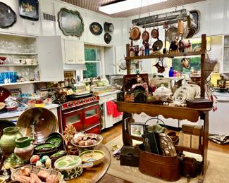 FRENCH KITCHEN WITH LOTS OF COPPER.