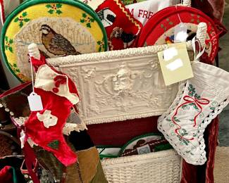 ANTIQUE WICKER MAGAZINE RACK.