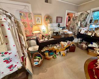 VINTAGE LINENS AND SEWING.