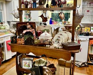 FRENCH KITCHEN WITH LOTS OF COPPER, DOLLS