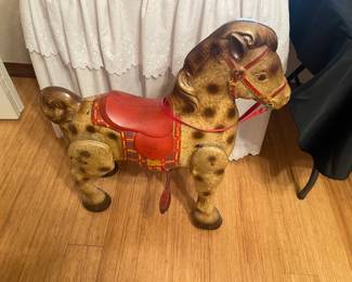 Vintage Mobo metal ride on horse