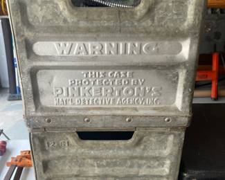 Vintage metal milk crates