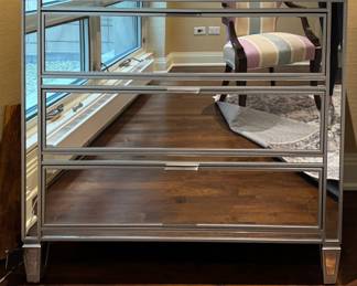 Mirrored Three-Drawer Chest of Drawers. Photo 1 of 2.