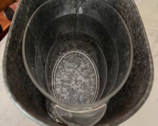 Galvanized Steel Beverage Tub with Brass Lion Feet and Liner. Photo 3 of 3.
