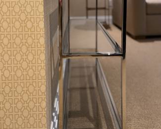 Chrome & Glass Bookshelf / Console / Side Table. Photo 2 of 3.
