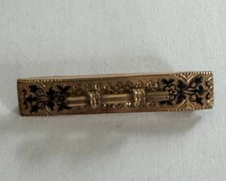 Gold Tone Victorian Bar Broach / Pin. Great Adornment for Men's Suit Pocket.
