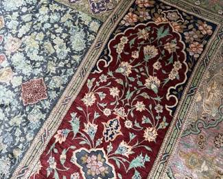 Silk Persian rug.