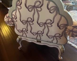 back side of MacKenzie Childs embroidered chair, simply gorgeous.