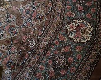 Large Silk Persian rug, 135"x137".