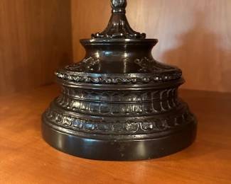 Two Thai Amulet cast iron lidded boxes.