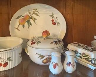 Royal Worcester Evesham porcelain dishes.