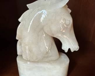 Italian Alibaster Horse, 8" tall.