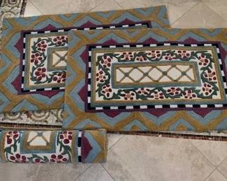 Three MacKenzie Childs rugs, 27"x43".