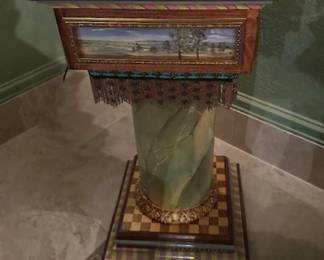 MacKenzie Childs Decorative Pedistal.