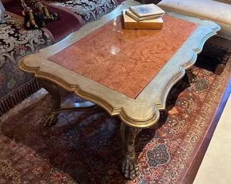 Gorgeous carved coffee table.