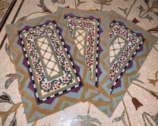 Three MacKenzie Childs 27"x44" rugs.