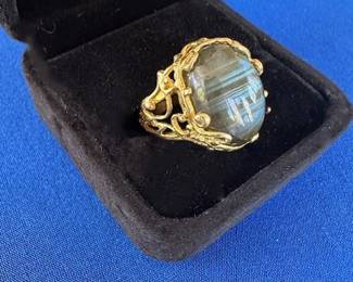 Labradorite costume ring.