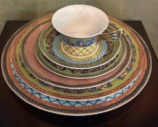 Versace/Rosenthal "Russian Dream" dinnerware place setting.