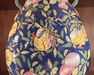 Vintage Andrea Sadek Pomegranate Vase, 14" tall.