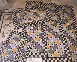 MacKenzie Childs rugs, 23"x35", 29"x94" and 57"x34"