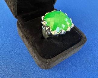 Sterling and green stone ring.