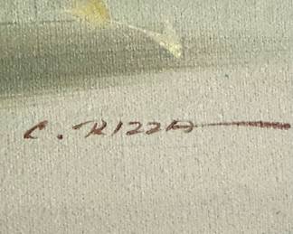 Framed Floral Still-Life Painting Signed by C. Rizza