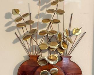 Brass/Copper Leaves Curtis Jere Style Sculpture
