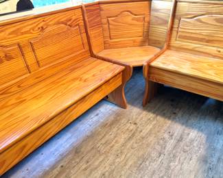 Oak banquet and table. 