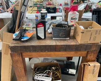 Heavy duty wood table, household items