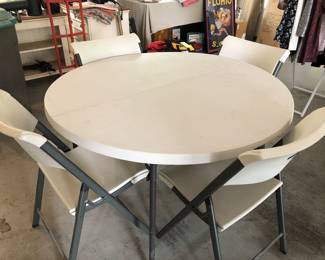 Folding table and chairs