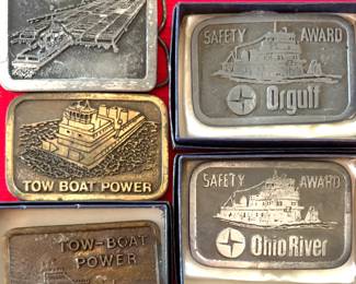 Vintage Belt Buckles with Ship theme 