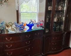 China cabinet and buffet, side by side.