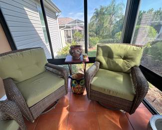 Swivel patio chairs